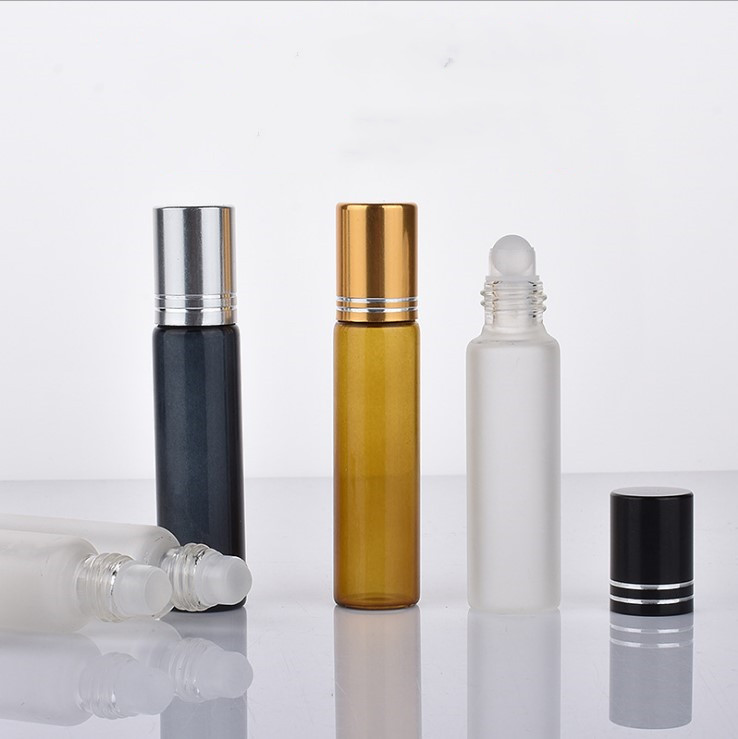 10ml Amber Frosted Glass Roll-On Bottles