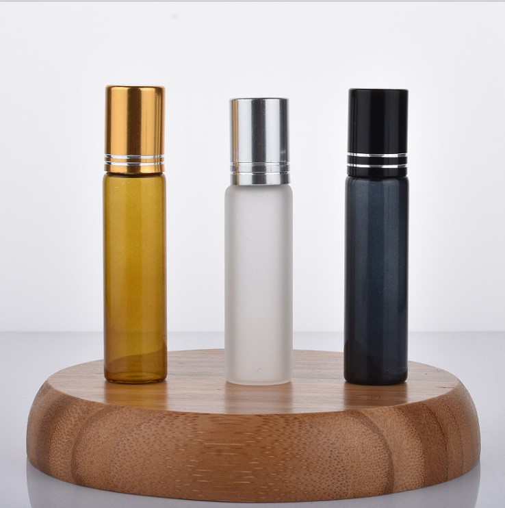 10ml Amber Frosted Glass Roll-On Bottles