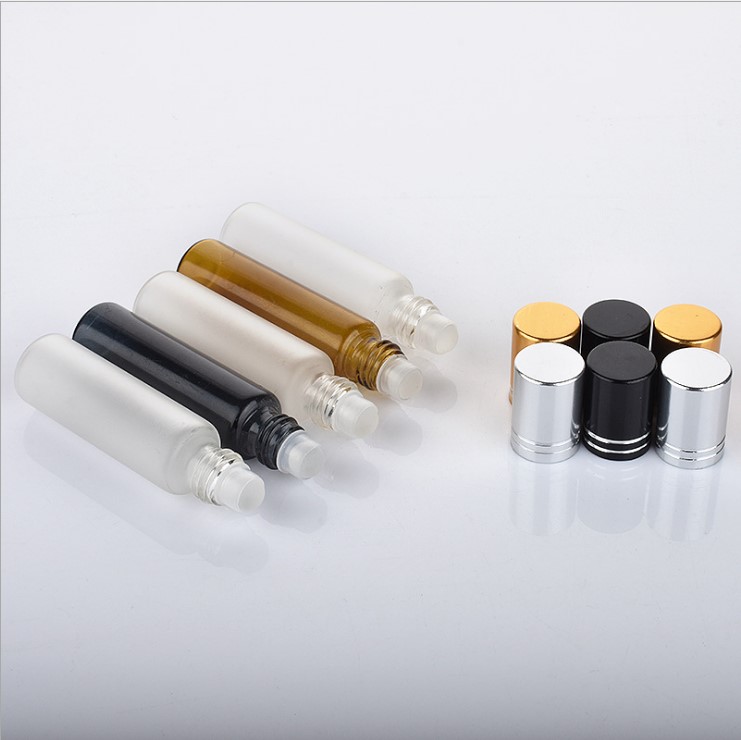 10ml Amber Frosted Glass Roll-On Bottles