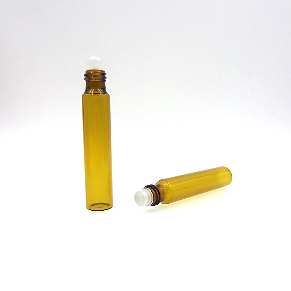 10ml Amber Glass Roll on essential oil Bottles/ medical jar with Stainless Steel Roller Ball