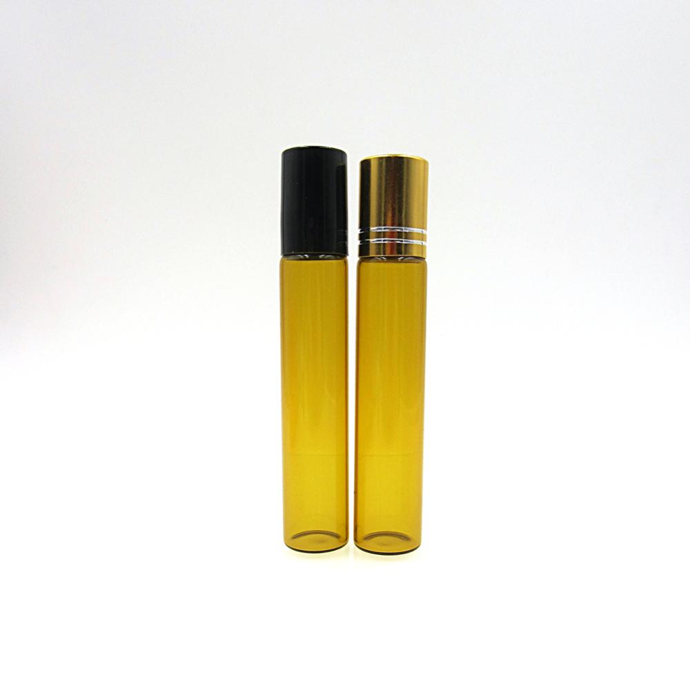 10ml Amber Glass Roll on essential oil Bottles/ medical jar with Stainless Steel Roller Ball