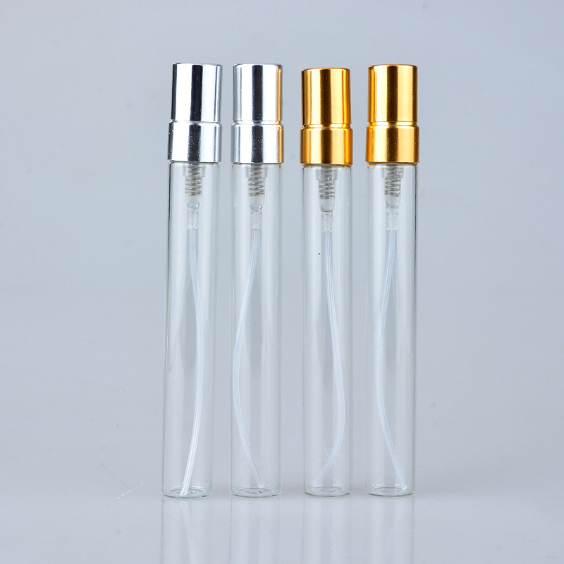 10ml Atomizer Clear Glass bottle Spray Refillable Perfume Empty Bottle With Aluminum Sprayer For Travel