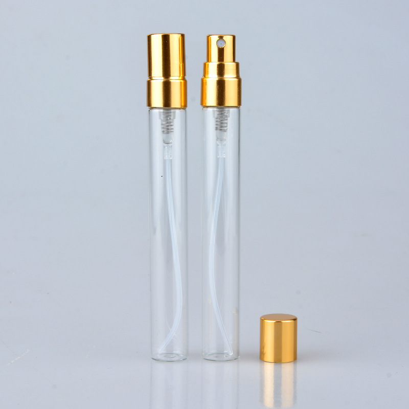 10ml Atomizer Clear Glass bottle Spray Refillable Perfume Empty Bottle With Aluminum Sprayer For Travel