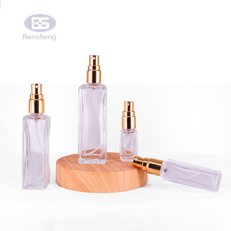 10ml Atomizer glass perfume sample bottles cosmetic glass perfume gift bottle with golden cap