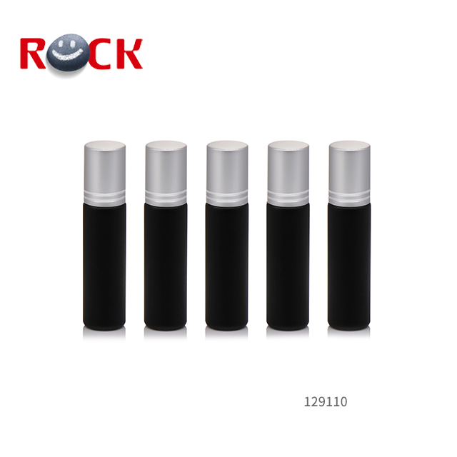 10ml Black Matte Glass Roll On Bottles Black Frosted Glass Roller Ball Bottles