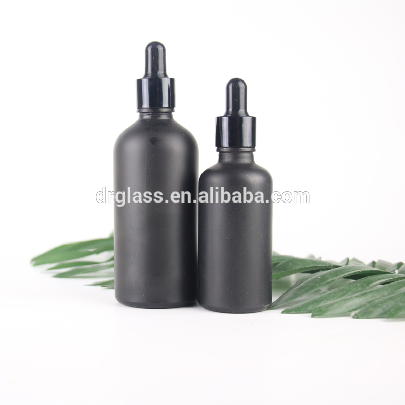 10ml Black Round Empty Essential Oil Dropper Glass Bottle With black Top