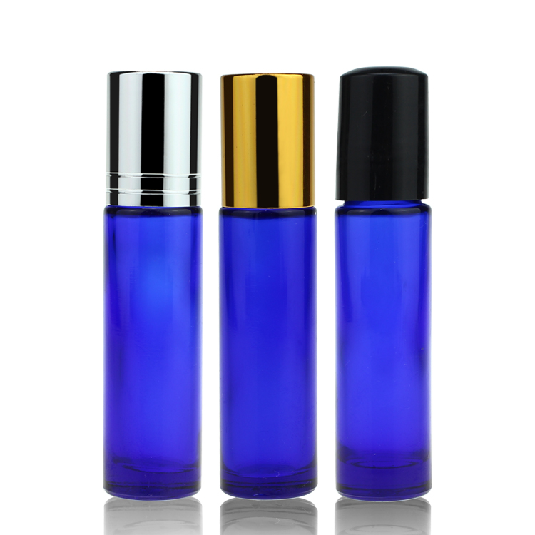 10ml Blue Glass Bottle Roll On Bottle For Oil Packaging ready to ship