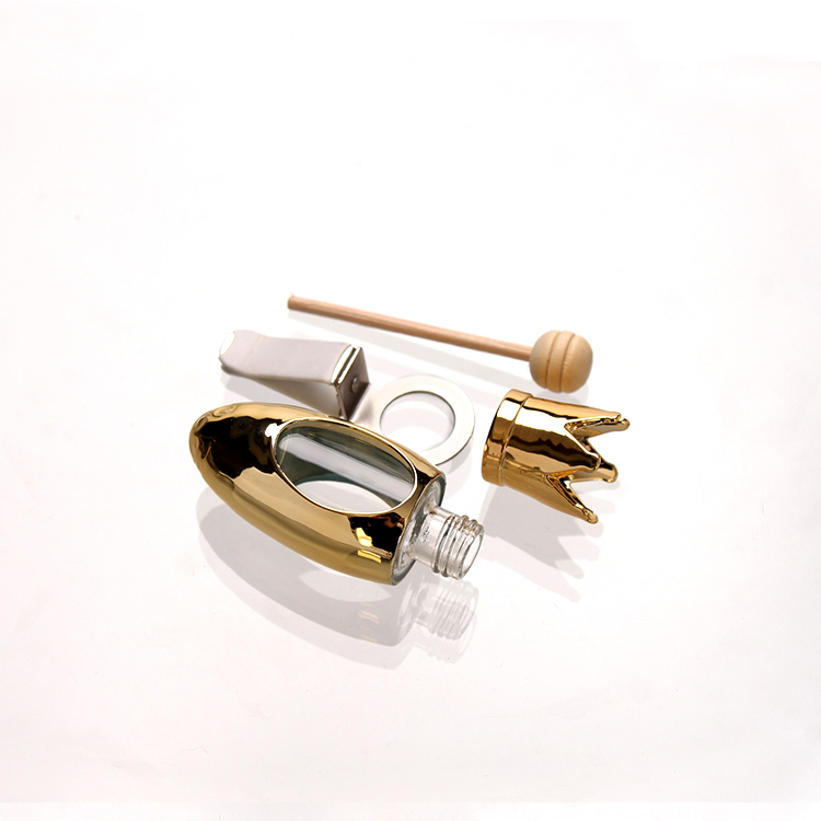 10ml Bullet shape gold/silver air freshener car Perfume essential oil bottle with Volatile rods clip perfume glass bottles