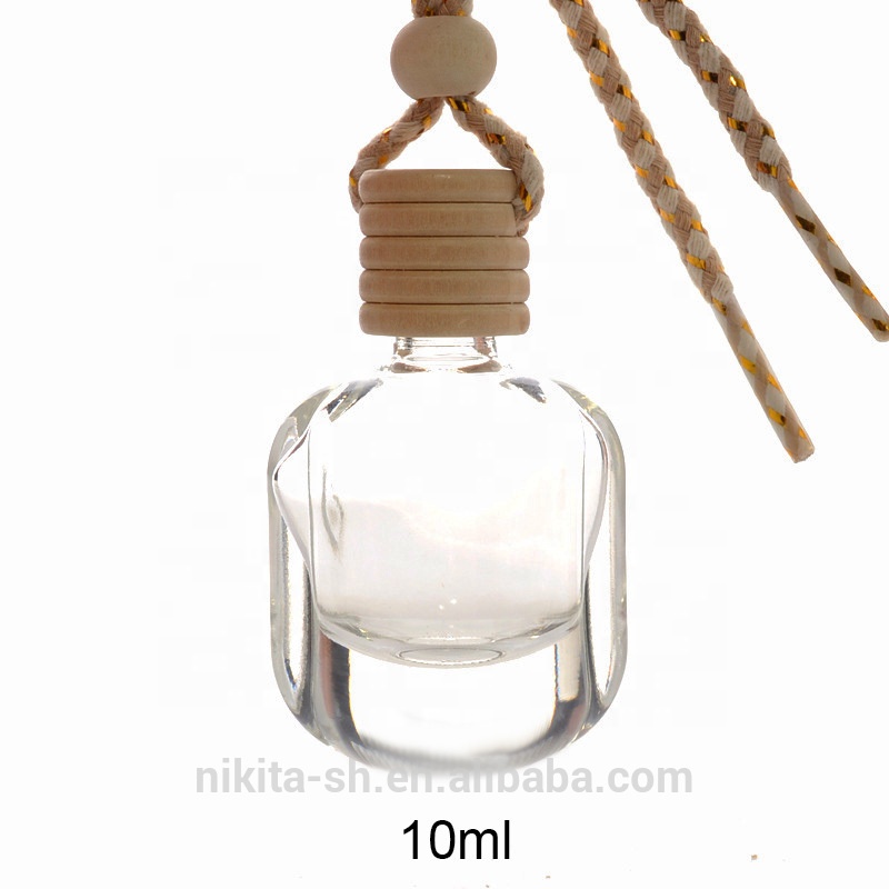 10ml Car Diffuser Bottle Car Perfume Bottle With Wood Cap Hanging Corded Rope for Empty Car Air Freshener (CG20)