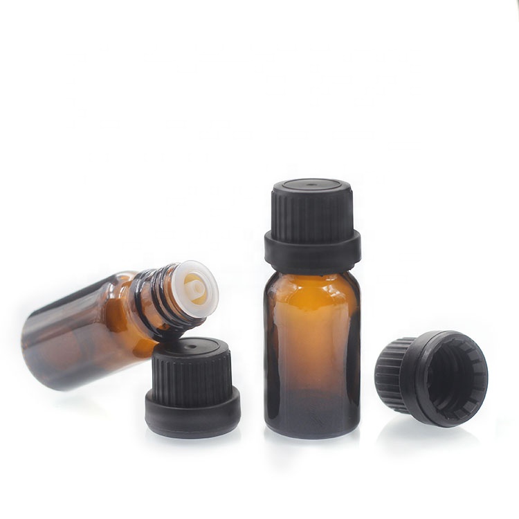 10ml Clear Amber Blue Glass Essential Oil Bottle With Insert And Tamper Proof Cap For Essential Oil