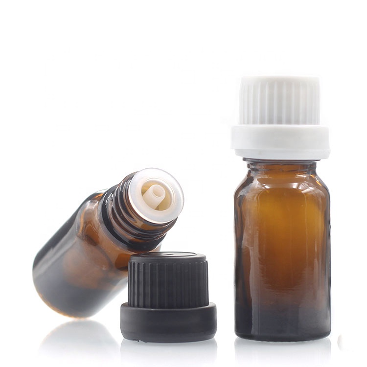 10ml Clear Amber Blue Glass Essential Oil Bottle With Insert And Tamper Proof Cap For Essential Oil