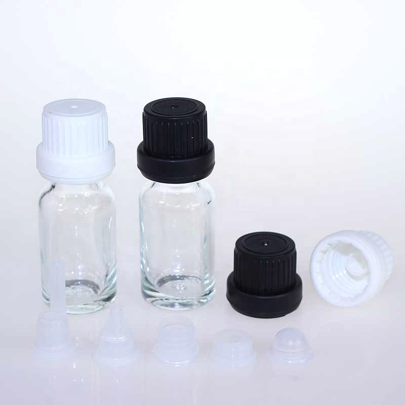 10ml Clear Amber Blue Glass Essential Oil Bottle With Insert And Tamper Proof Cap For Essential Oil