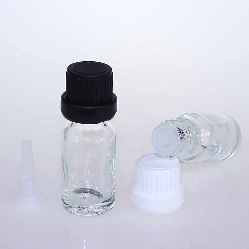 10ml Clear Amber Blue Glass Essential Oil Bottle With Insert And Tamper Proof Cap For Essential Oil