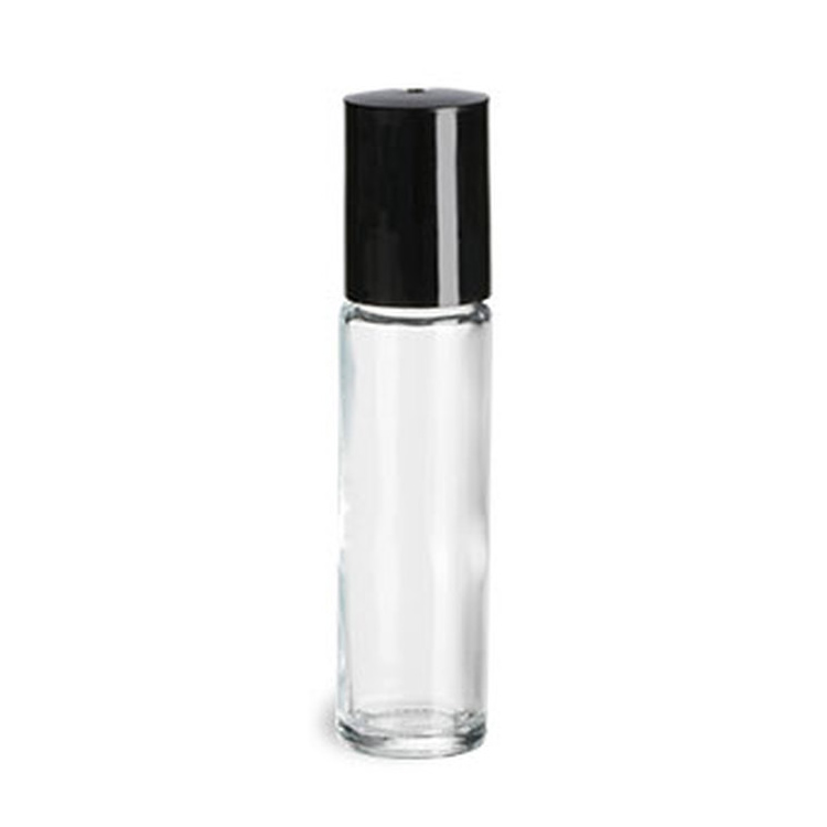 10ml Clear Roller Glass Bottle with Plastic Roller and Plastic Lid