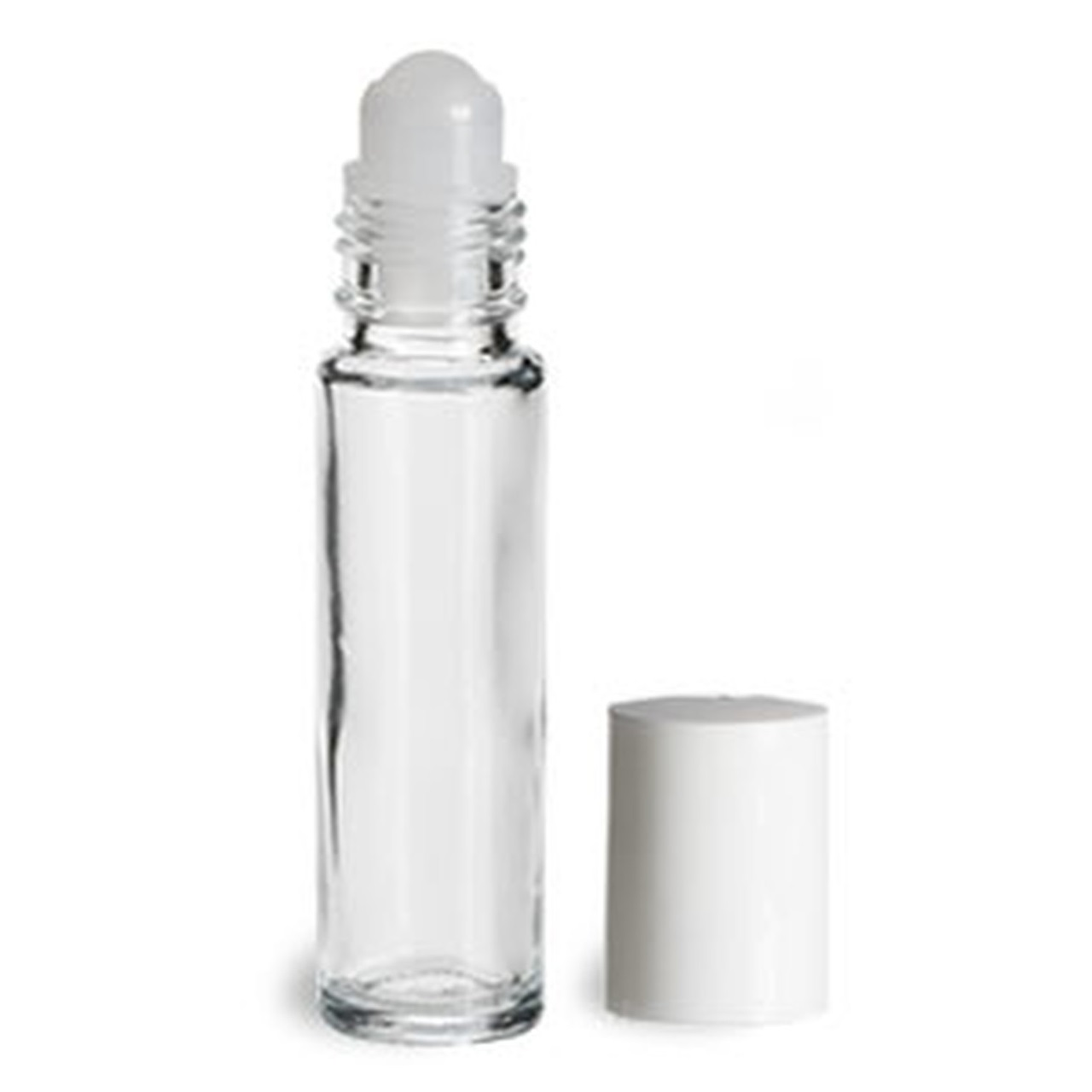 10ml Clear Roller Glass Bottle with Plastic Roller and Plastic Lid