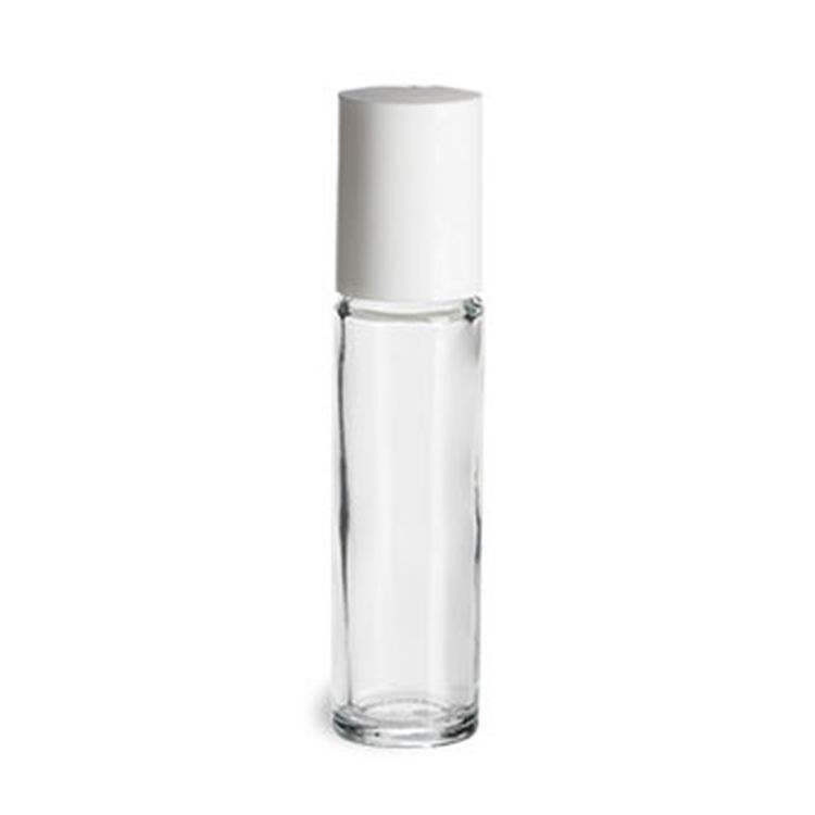 10ml Clear Roller Glass Bottle with Plastic Roller and Plastic Lid