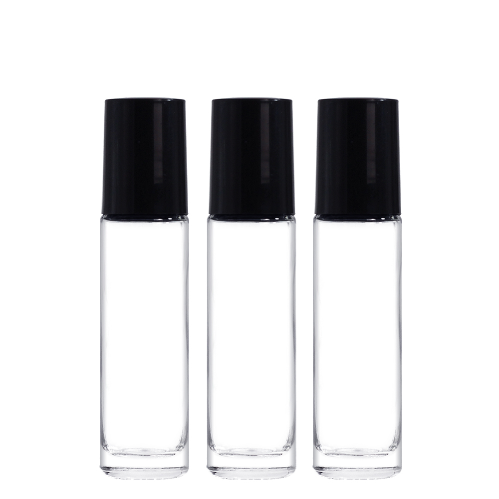10ml Clear Roller Glass Bottle with Plastic Roller and Plastic Lid