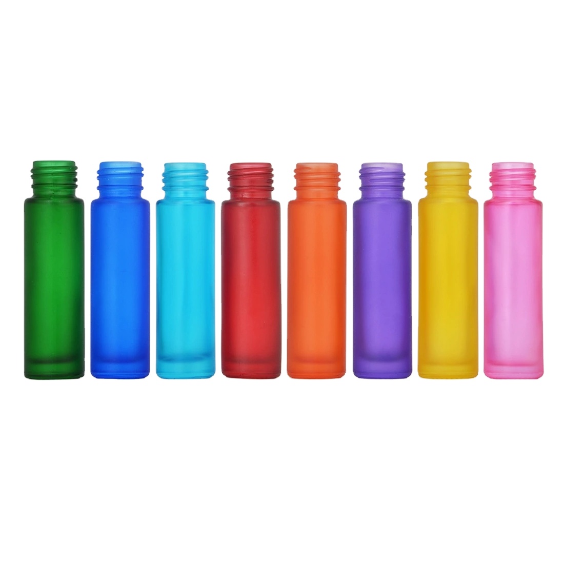 10ml Colorful Frosted Bottles Personal Care Empty Glass Perfume Roll On Bottles Essential Oil Roller Bottles