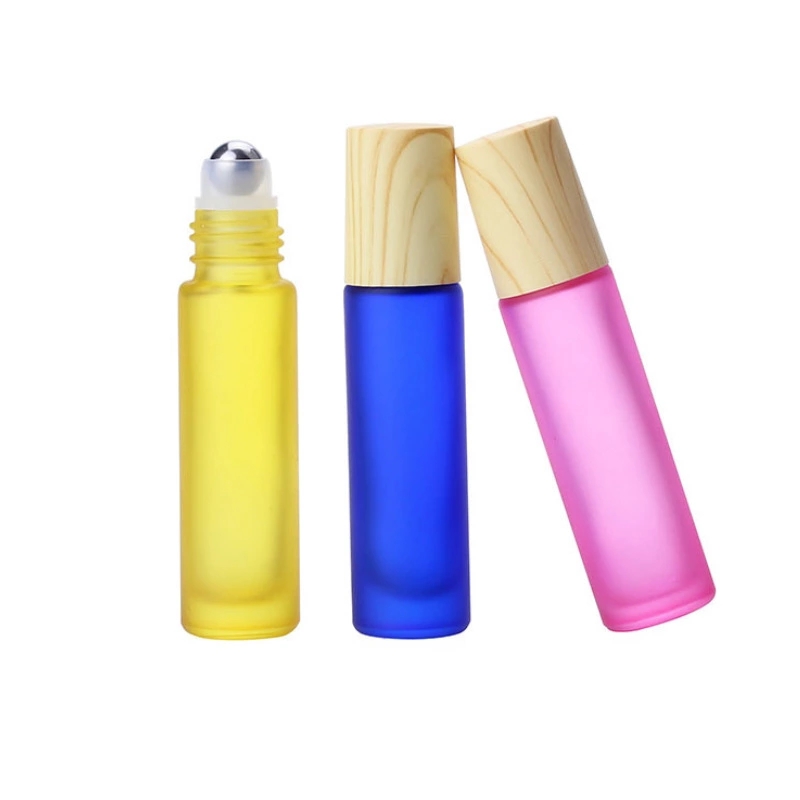 10ml Colorful Frosted Bottles Personal Care Empty Glass Perfume Roll On Bottles Essential Oil Roller Bottles