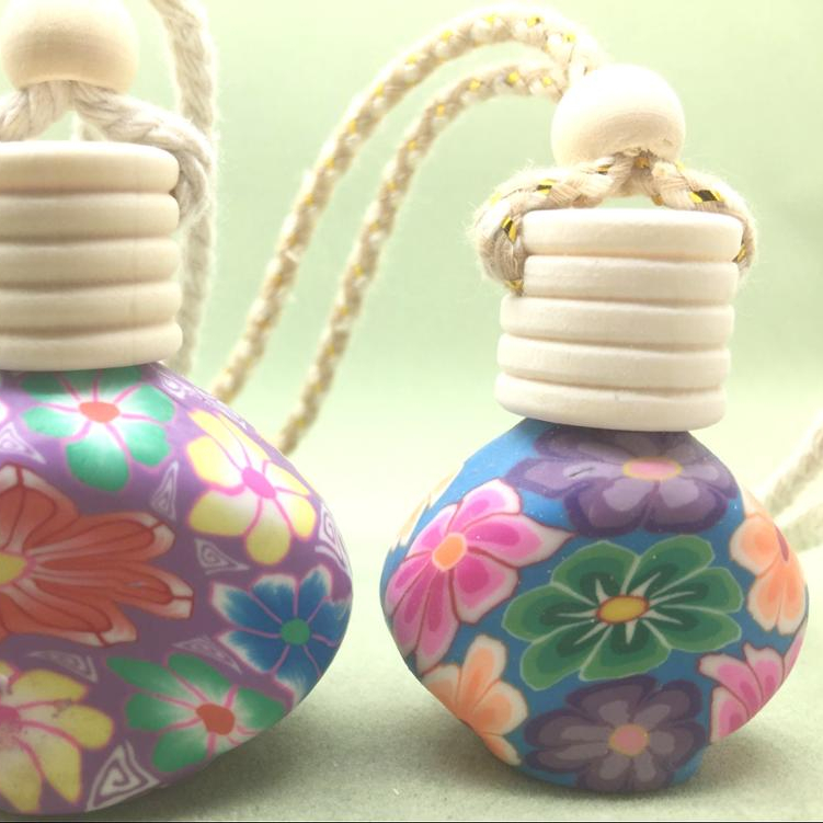 10ml Colorful Hanging Polymer Clay Glass Air freshener Bottles
