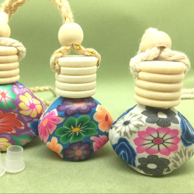 10ml Colorful Hanging Polymer Clay Glass Air freshener Bottles