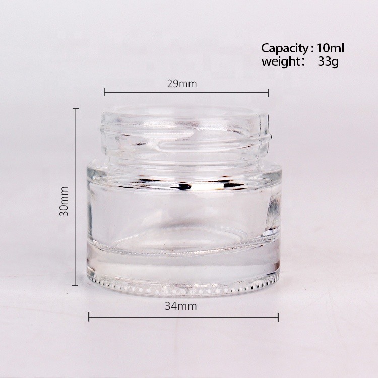 10ml Cosmetic packaging portable glass eye cream container cream jar with gold lid