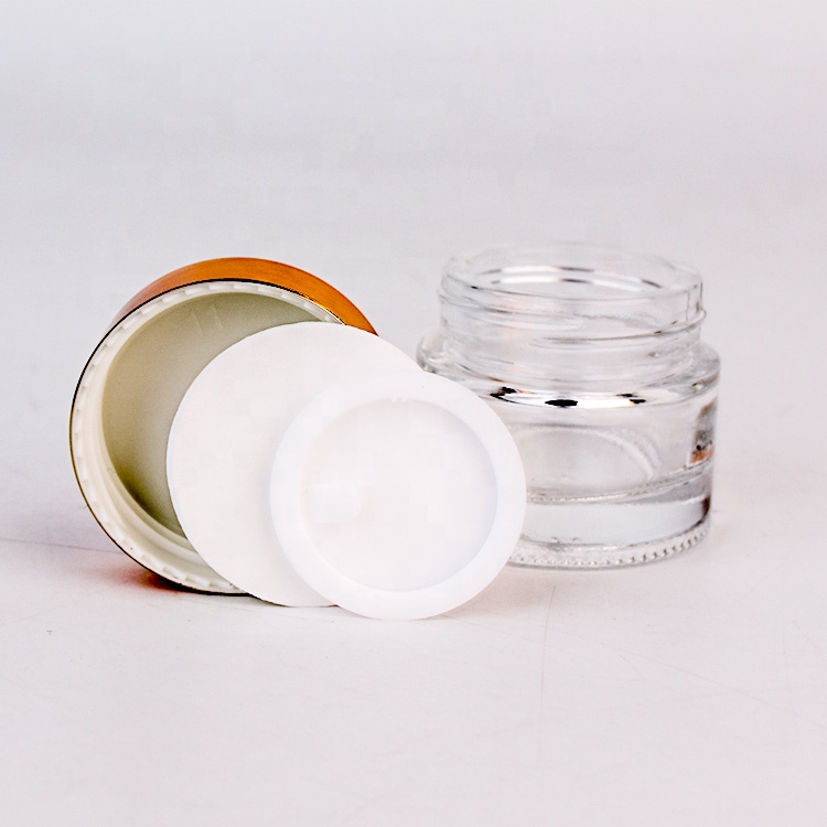 10ml Cosmetic packaging portable glass eye cream container cream jar with gold lid
