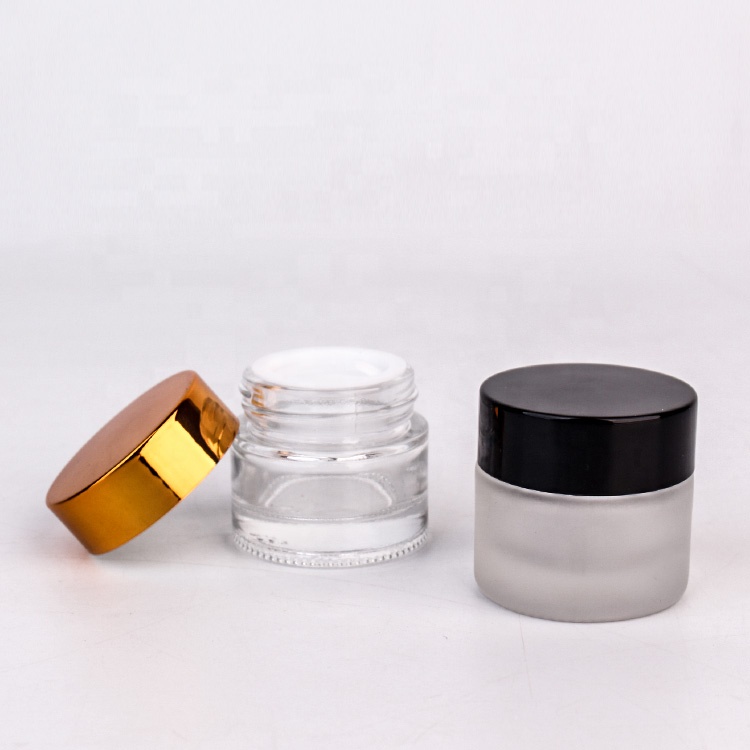 10ml Cosmetic packaging portable glass eye cream container cream jar with gold lid