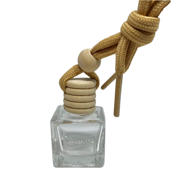 10ml Cube Shape Empty Diffuse Glass Hanging Car Pendant Perfume Bottles