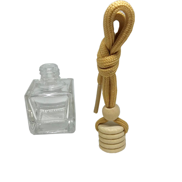 10ml Cube Shape Empty Diffuse Glass Hanging Car Pendant Perfume Bottles