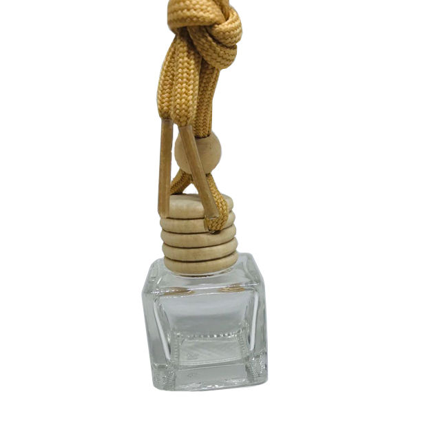 10ml Cube Shape Empty Diffuse Glass Hanging Car Pendant Perfume Bottles