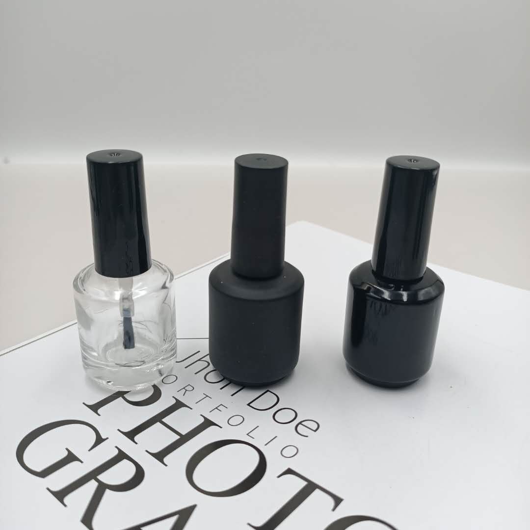 10ml Custom Empty UV Gel Nail Polish Glass Bottle With Brush Silver Gold Cap