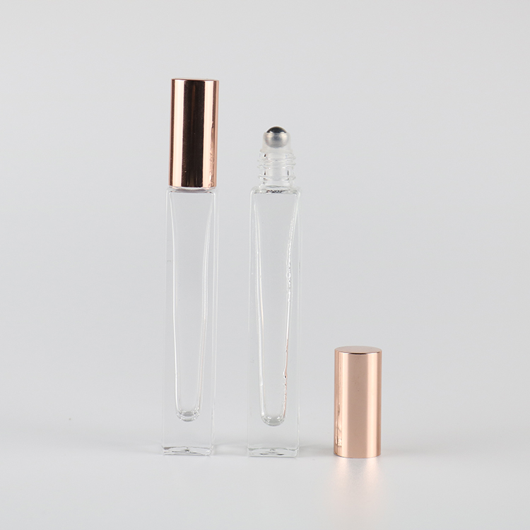 10ml Empty Clear Essential Oil Roll on Perfume Glass Bottles with Gold Al Cap