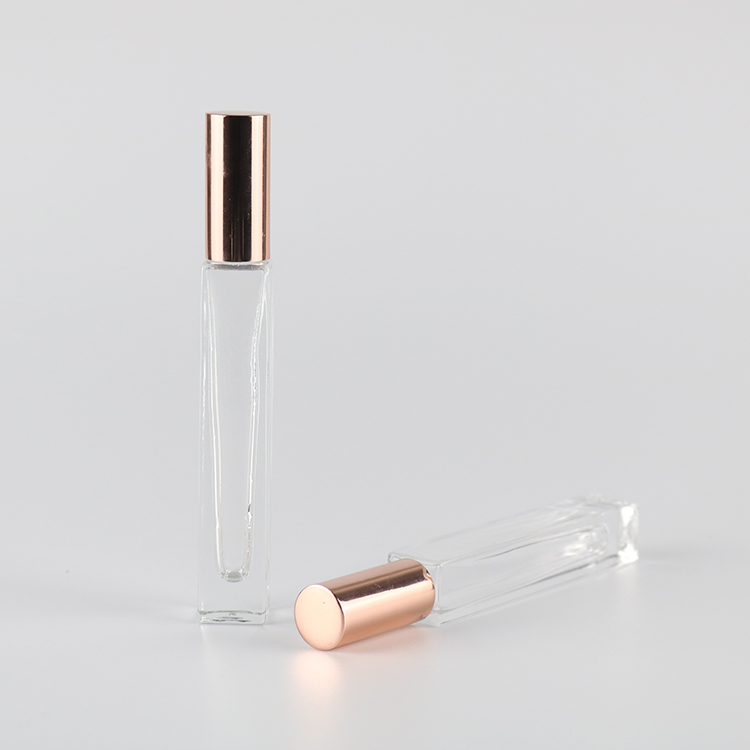 10ml Empty Clear Essential Oil Roll on Perfume Glass Bottles with Gold Al Cap