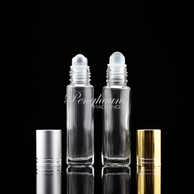 10ml Empty Clear Roll On Glass Perfume Bottle With Plastic Roller Ball
