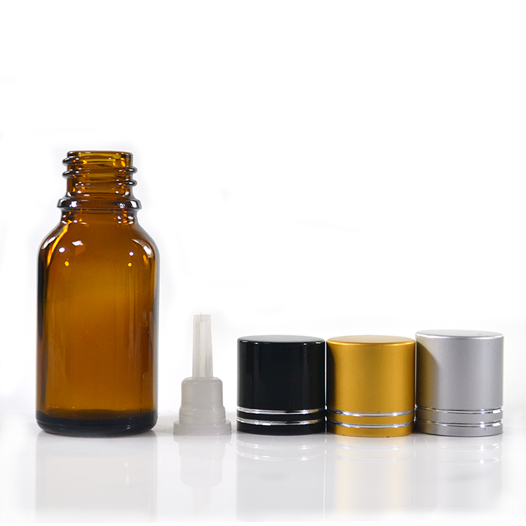 10ml Empty Cosmetic Amber Bottle with Orifice Reducer Dropper