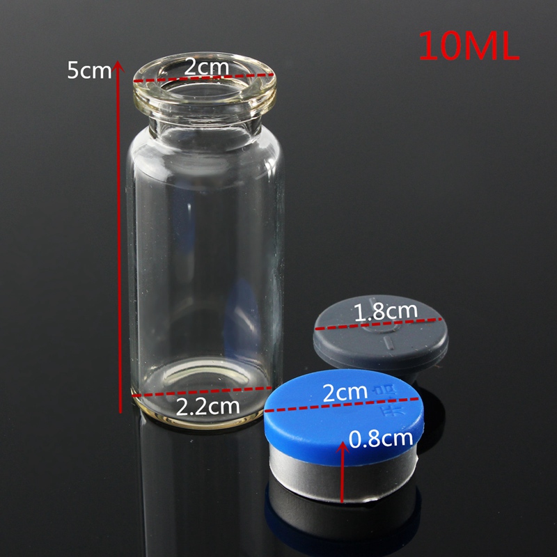 10ml Empty Glass Boxes Vials with Stopper Seals Cosmetic Bottles DIY Clear Transparent Glass Jars Containers