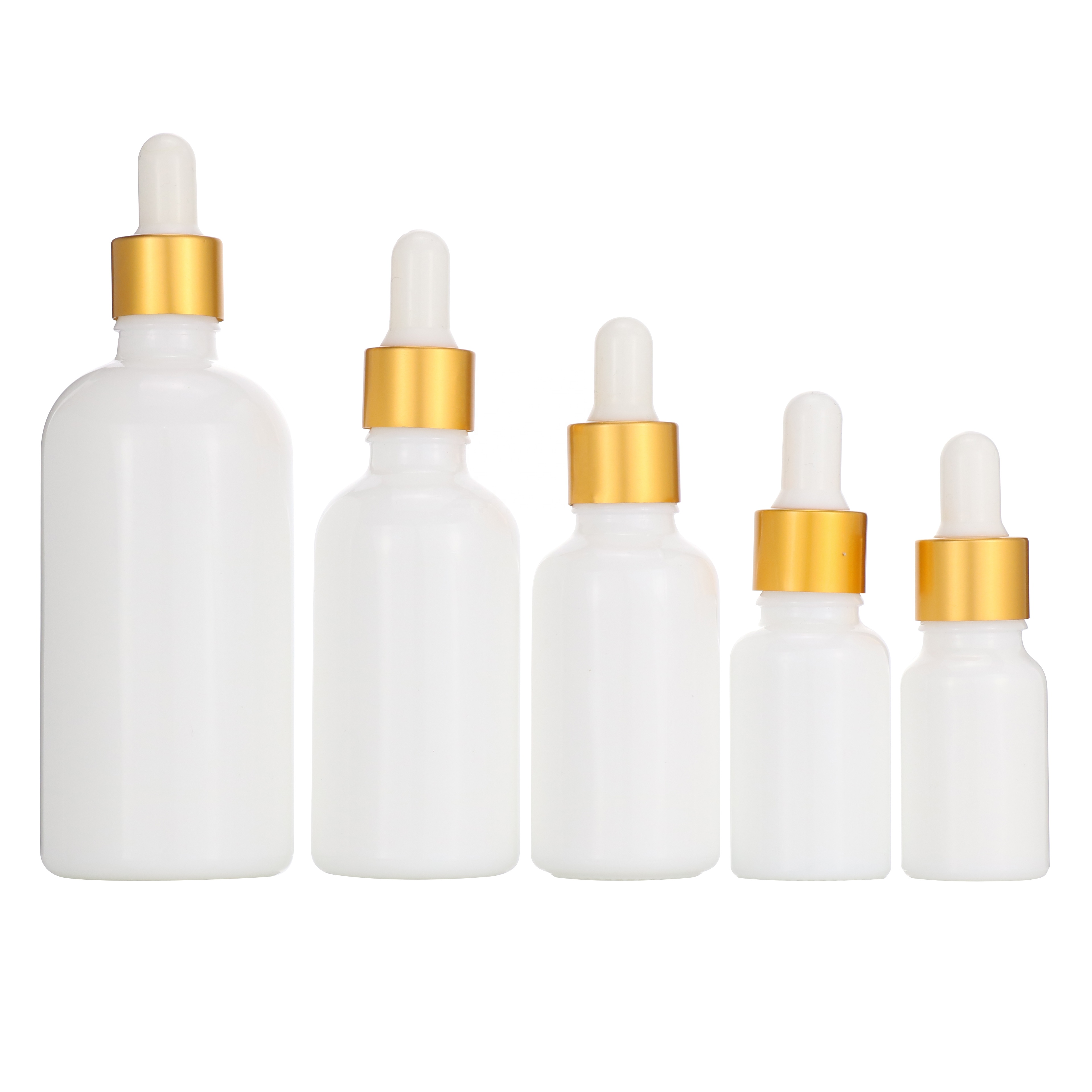 10ml Empty White Jade Glass Lotion Bottles Opal spray  Bottles with Clear Childproof Cap