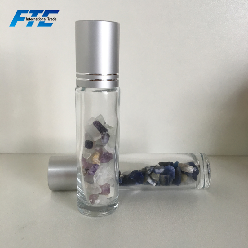10ml Essential Oil Bottle Gemstone Roller Bottle with Gemstones Roller Ball
