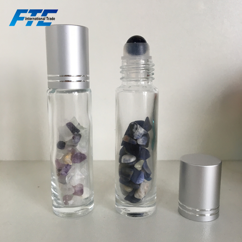 10ml Essential Oil Bottle Gemstone Roller Bottle with Gemstones Roller Ball