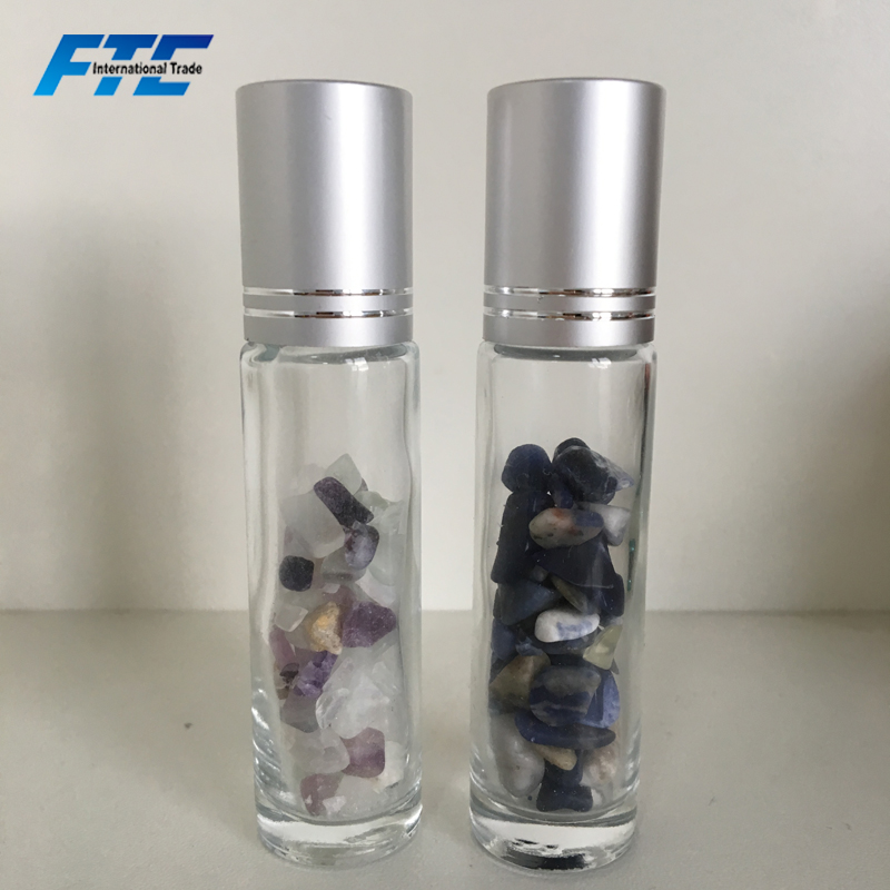 10ml Essential Oil Bottle Gemstone Roller Bottle with Gemstones Roller Ball