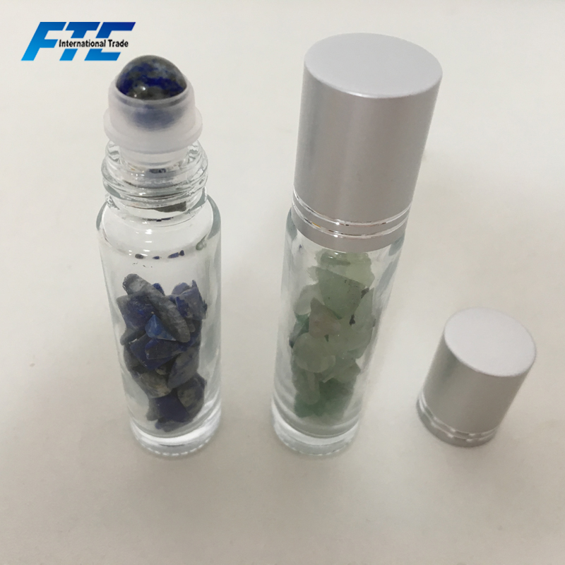 10ml Essential Oil Bottle Gemstone Roller Bottle with Gemstones Roller Ball