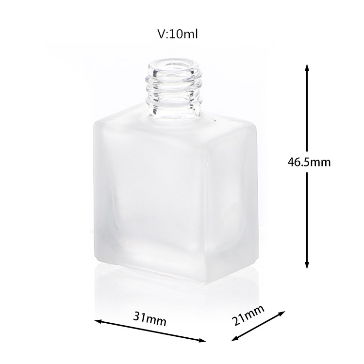 10ml Frosted Empty Perfume Fragrance Square Glass Bottle Hanging Car Diffuser Bottle With Bamboo Cover