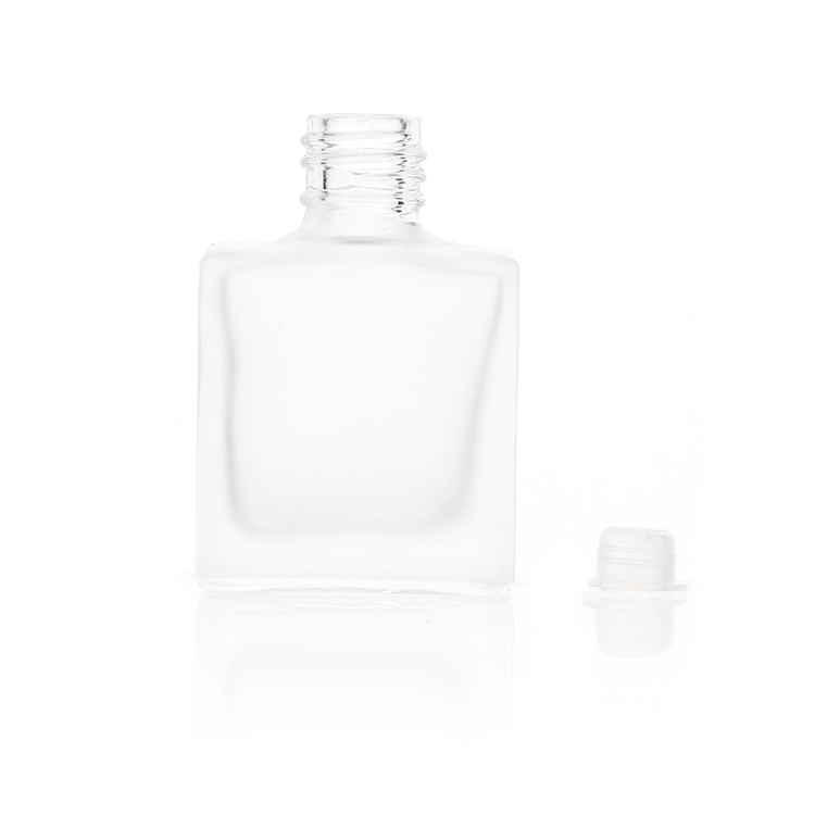 10ml Frosted Empty Perfume Fragrance Square Glass Bottle Hanging Car Diffuser Bottle With Bamboo Cover