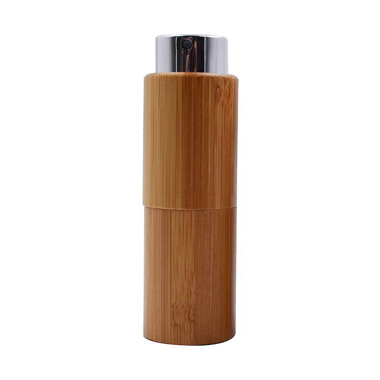 10ml Full bamboo glass perfume atomizer bottle with aluminum spray cap