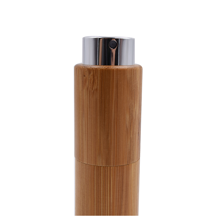 10ml Full bamboo glass perfume atomizer bottle with aluminum spray cap