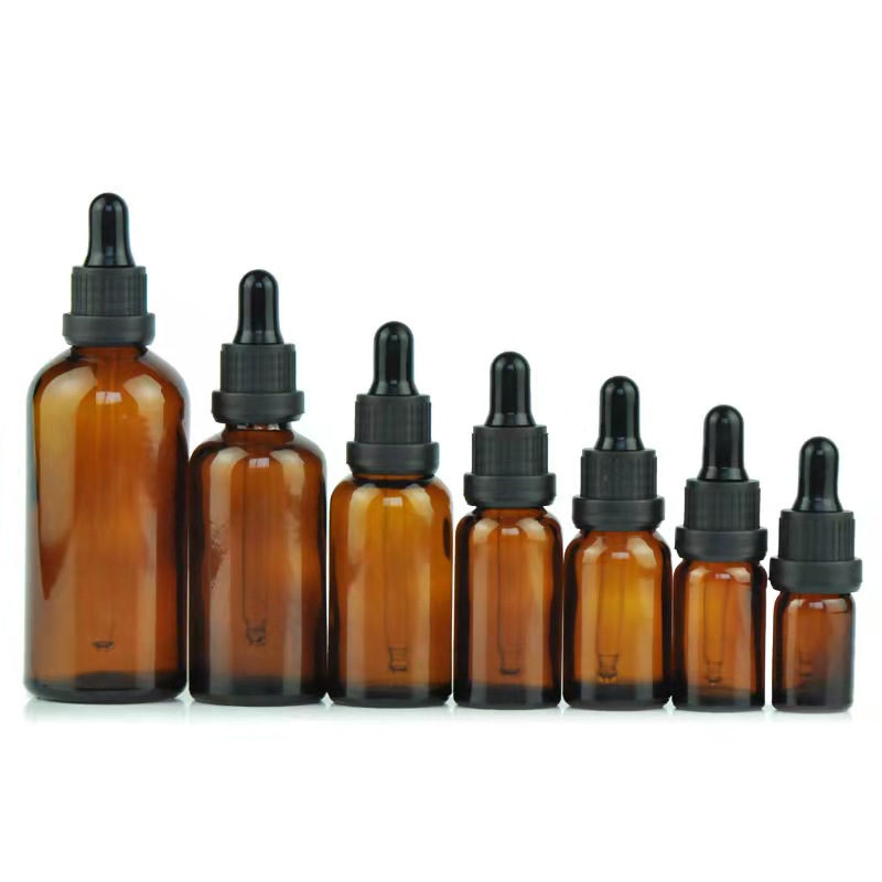 10ml Glass Boston Brown Essential Oil Dropper Bottle Amber Dropper Bottle For Skin Care Packaging