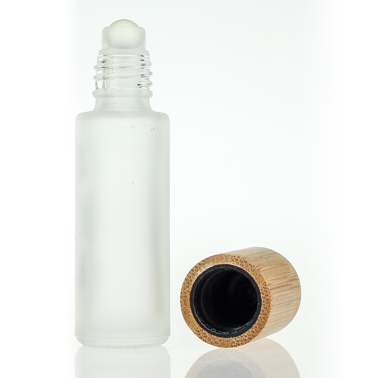10ml Glass Roll On Bottle with Bamboo Cap for Essential Oils Perfume