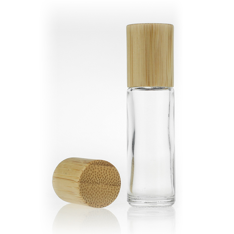 10ml Glass Roll On Bottle with Bamboo Cap for Essential Oils Perfume
