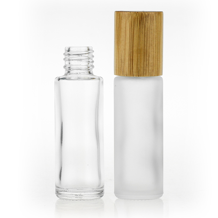 10ml Glass Roll On Bottle with Bamboo Cap for Essential Oils Perfume